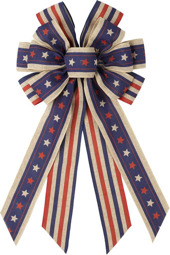 Large patriotic wreath - patriotic, bow