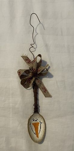 Handcrafted primitive snowman - primitive,