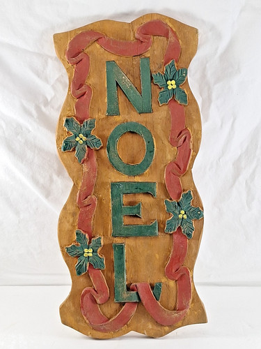 Rustic noel wood sign - wood,